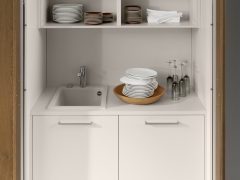 Cocina Moderna Legno Nova Lack Roble Trufa 6 Kulissenschiebtüren