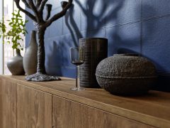 Cocina Moderna Legno Nova Lack Roble Trufa 3 Nova Lack 73T - Tiefblau Hochglanz / Legno 59T - Eiche Trüffel