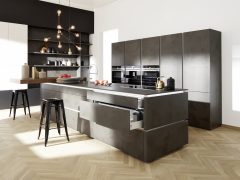 Cocina Moderna Portland Corona Antracita 8 Portland 404 - Anthrazit / Corona 19A - Arcticweiß Hochglanz