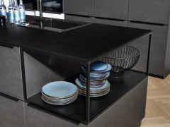 Cocina Moderna Ferro Soft Lack 5 Ferro - Blaustahl / Soft Lack - Arcticweiß softmatt