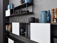 Cocina Moderna Ferro Soft Lack 6 Ferro - Blaustahl / Soft Lack - Arcticweiß softmatt